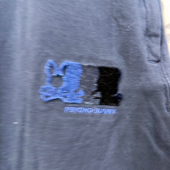 Psycho Bunny Auguste Joggers Evening Blue 100% Cotton $125 Drawstring Cuffs XXL - Picture 2 of 5